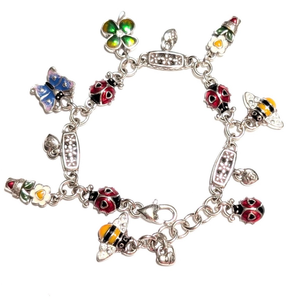 🐞 RARE BRIGHTON VINTAGE CHARM BRACELET! 🍀🐞